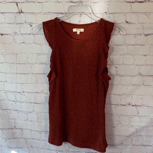 🌸Madewell Ruffle Sleeve Tank Size S - Picture 1 of 3